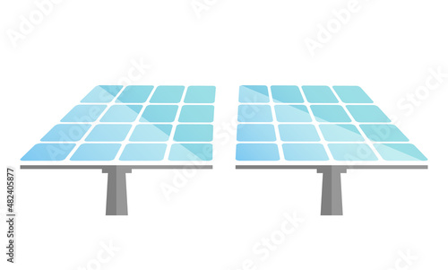 simple solar plant symbol, photovoltaic system isolated on white background, vector illustration