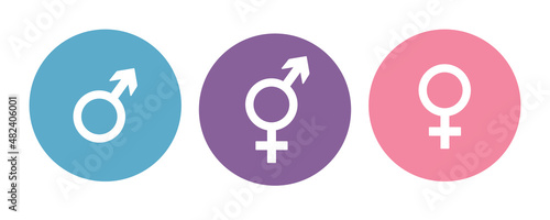 colorful set of restroom icons including gender neutral icon pictogram photo