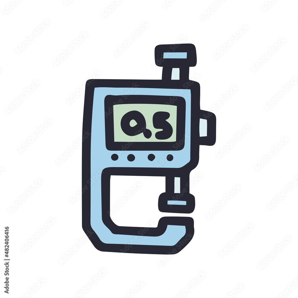 thickness gauge color vector doodle simple icon