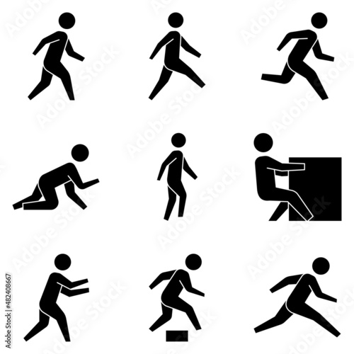 people movement illustration set with modern style