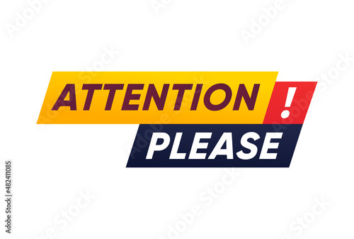 Attention please with Exclamation mark, banner vector template