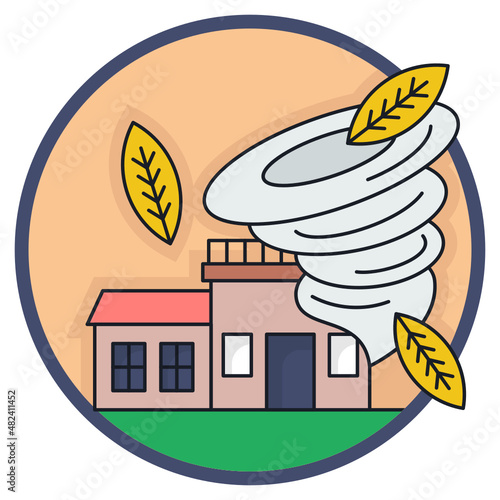 Hurricanes and Typhoons resistant properties Vector Icon Design, urban and suburban house Symbol, Real Estate and Property Sign, Apartment and Mortgage Stock illustration, cyclone proof house Concept