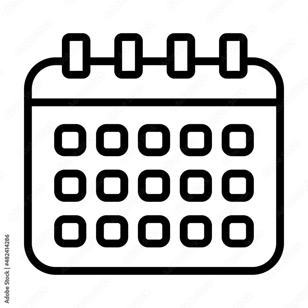 Time calendar icon. Clock pictogram. Flat symbol for web. Line stroke. Isolated on white background. Vector eps10 Time calendar icon. Clock pictogram. Flat symbol for web. Line stroke. Isolated on white background. Vector eps10