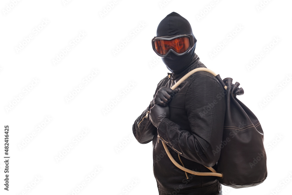 Dangerous burglar in black
