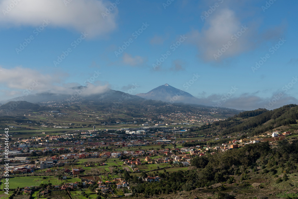 View of Teide volcano from La Laguna in Tenerife Island, Canary Islands
