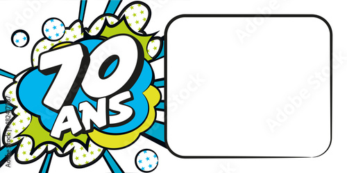 Carte anniversaire 70 ans BD CC BlancBleu