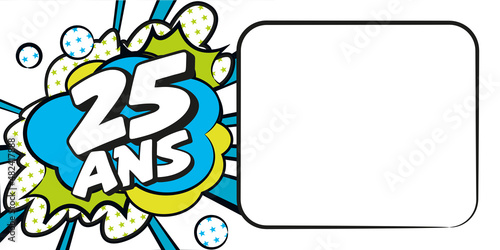 Carte anniversaire 25 ans BD CC BlancBleu
