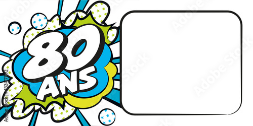Carte anniversaire 80 ans BD CC BlancBleu