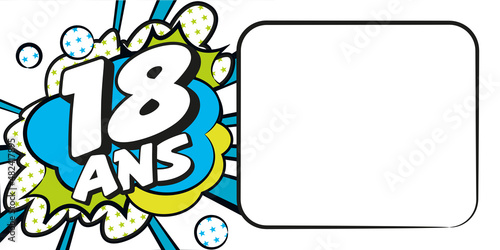 Carte anniversaire 18 ans BD CC BlancBleu
