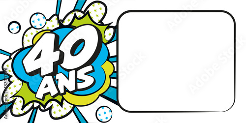 Carte anniversaire 40 ans BD CC BlancBleu