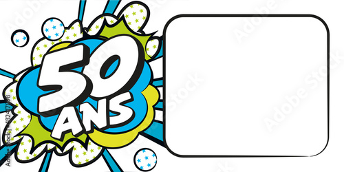 Carte anniversaire 50 ans BD CC BlancBleu