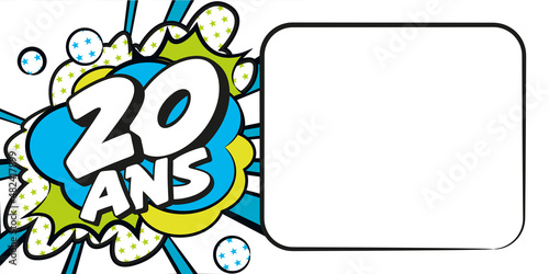 Carte anniversaire 20 ans BD CC BlancBleu