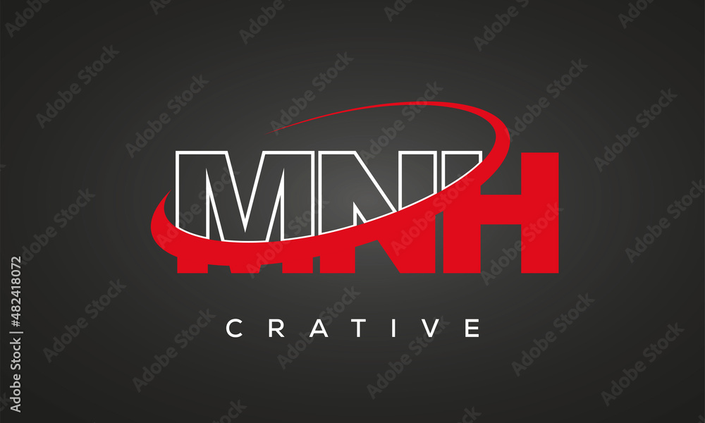 MNH letters creative technology logo design