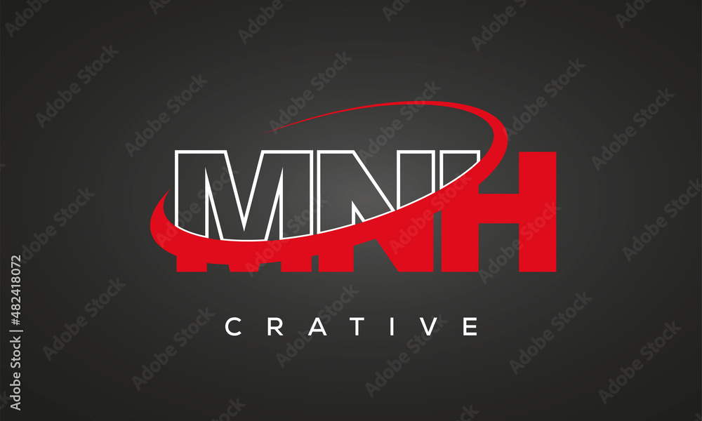 MNH letters creative technology logo design MNH letters creative technology logo design