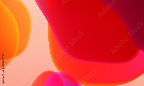 Abstract geometric fluid red orange color gradient background. Trendy design graphics used for wallpaper screen tablet and phone.