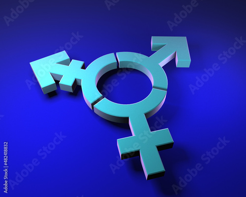 Gender Icon on green 3D