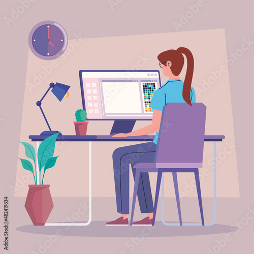 female designer in worlplace