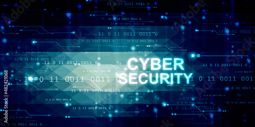 2d illustration abstract Cyber security

