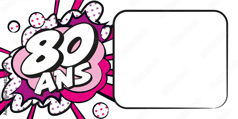 Carte anniversaire 80 ans BD CC BlancRose