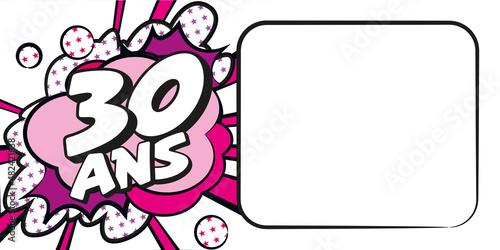 Carte anniversaire 30 ans BD CC BlancRose