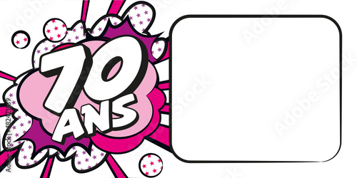 Carte anniversaire 70 ans BD CC BlancRose