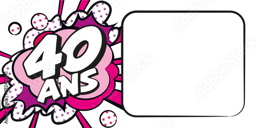 Carte anniversaire 40 ans BD CC BlancRose 2