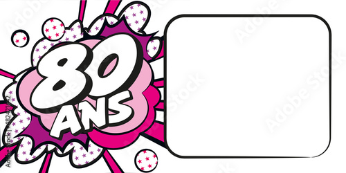 Carte anniversaire 80 ans BD CC BlancRose