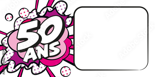 Carte anniversaire 50 ans BD CC BlancRose