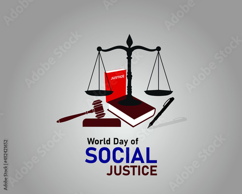 World Day of Social Justice. February 20. Law. Book. Set. Creative Banner. Icon. Abstract. Sign. Symbol. Graphic. Design Element. vector illustrates.