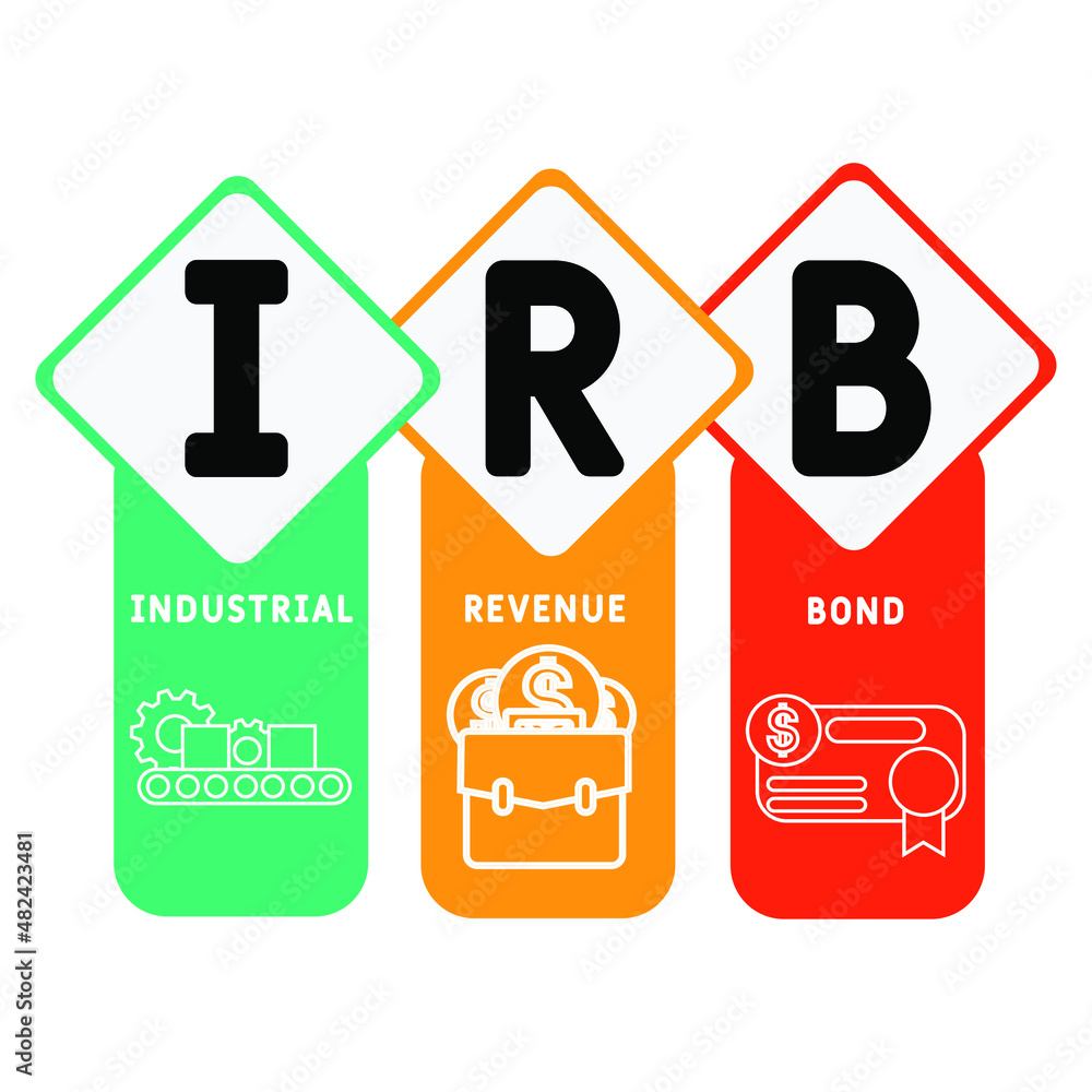 IRB - Industrial Revenue Bond acronym. business concept background. vector illustration concept with keywords and icons. lettering illustration with icons for web banner, flyer, landing pag IRB - Industrial Revenue Bond acronym. business concept background. vector illustration concept with keywords and icons. lettering illustration with icons for web banner, flyer, landing pag