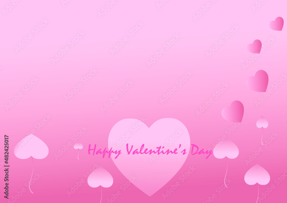 Vector illustration  postcard design for valentine's day on pink background.