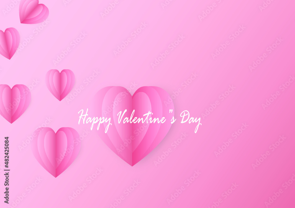 Vector illustration  postcard design for valentine's day on pink background.