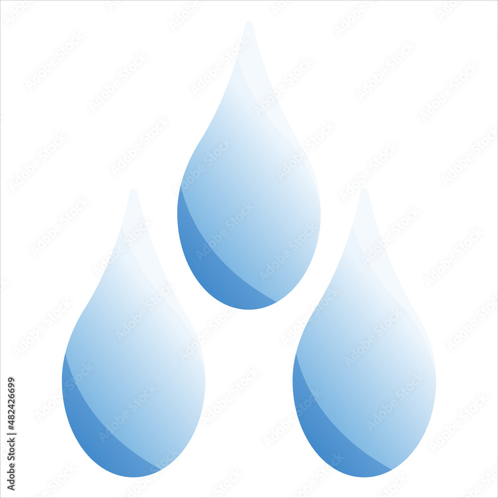 Simple flat illustration of a drop. Isolated element on white background. Simple flat illustration of a drop. Isolated element on white background.