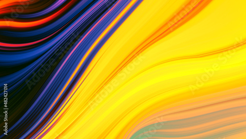 Abstract pink yellow gradient wave  background. Neon light curved lines and geometric shape with colorful graphic design.