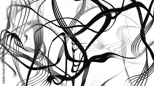 Black and white curve wave line abstract background.