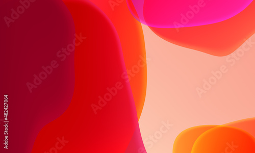 Abstract geometric fluid red orange color gradient background. Trendy design graphics used for wallpaper screen tablet and phone.