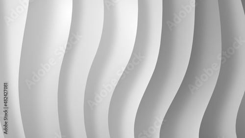 White gray gradient geometric abstract background. Elegant curved lines and shape with color graphic design. 3d Rendering.....