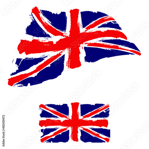 Flag of United United Kingdom on white background vector illustration.