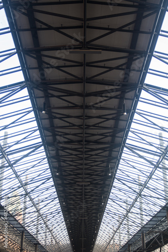 Glass ceiling on a train station
