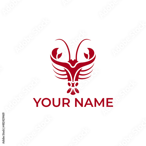 lobster combination bull logo design
