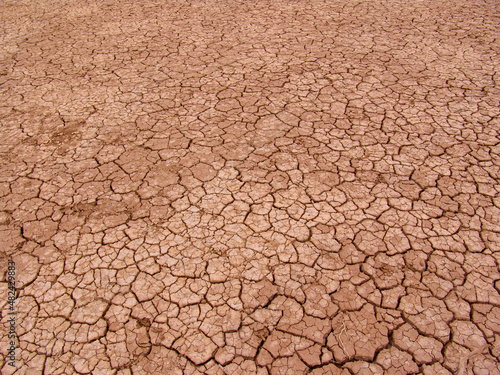 Close-up of broken and grunge texture of the arid floor