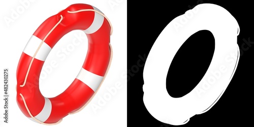 3D rendering illustration of a lifebuoy