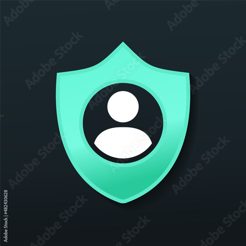 User profile privacy. Personal protection. Vector illustration