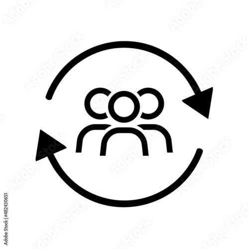 User rotation sign. Customer client returning, retention icon. Illustration vector
