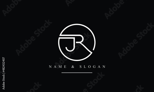 RJ, JR, R, J abstract letters logo monogram