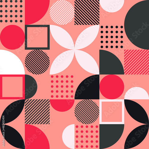 geometric seamless pattern with shapes and dots