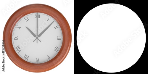 3D rendering illustration of a living room wall clock