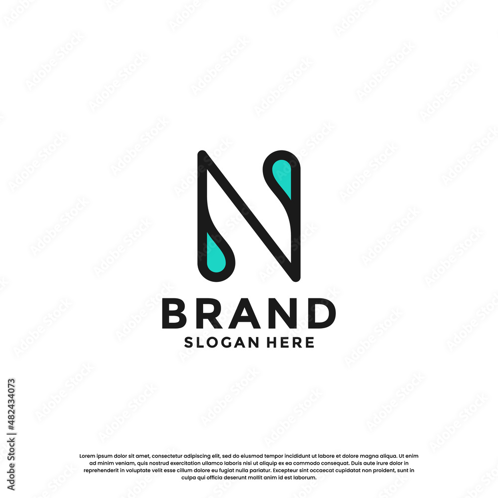 letter N with drop combination logo design inspiration letter N with drop combination logo design inspiration