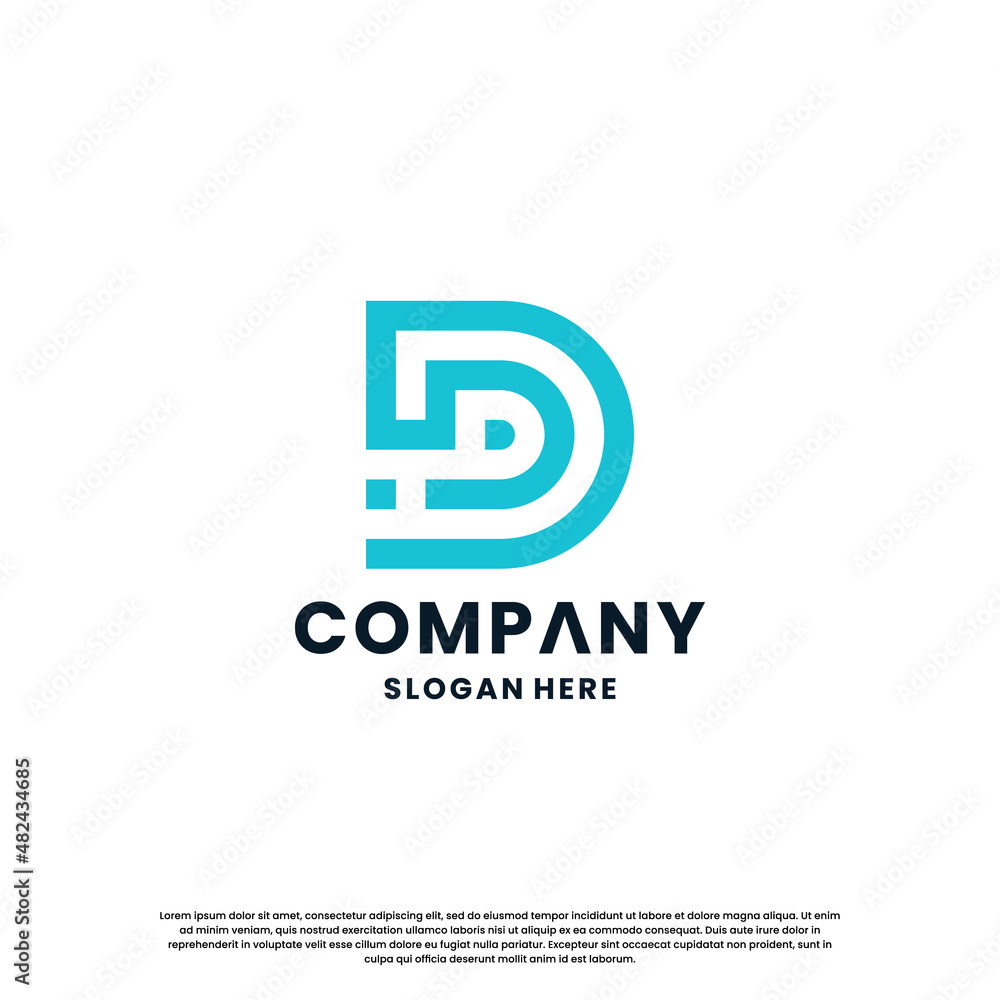 Creative letter D monogram logo design template Creative letter D monogram logo design template