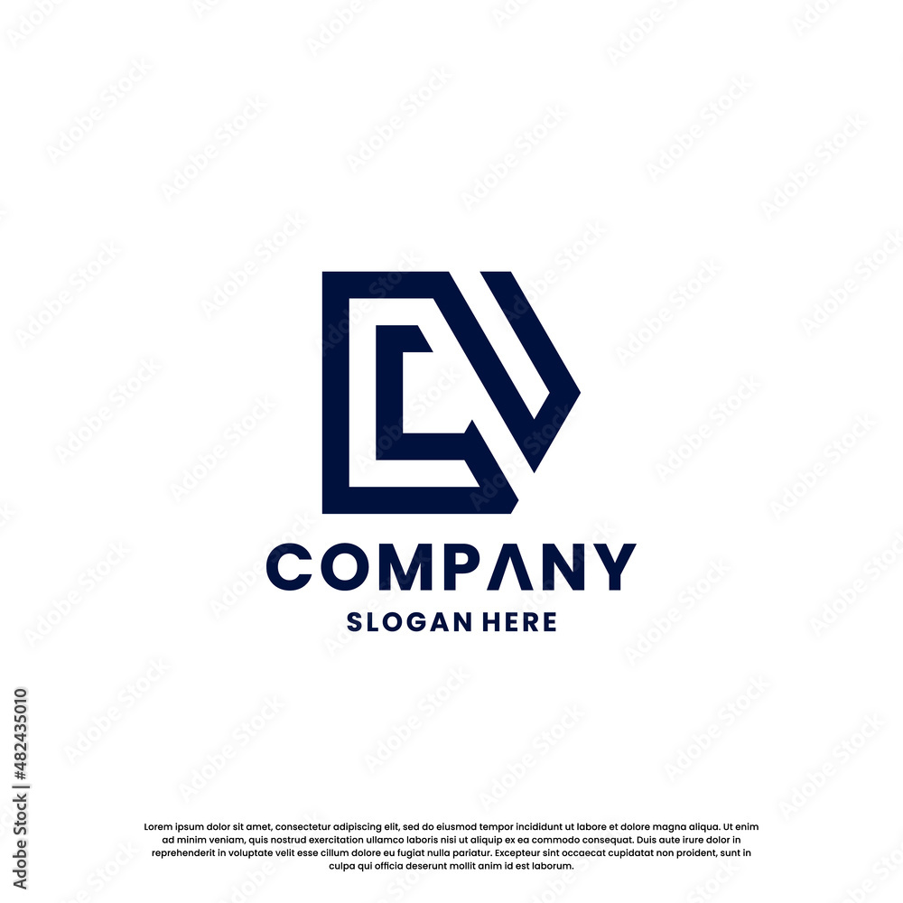 Creative letter D monogram logo design template